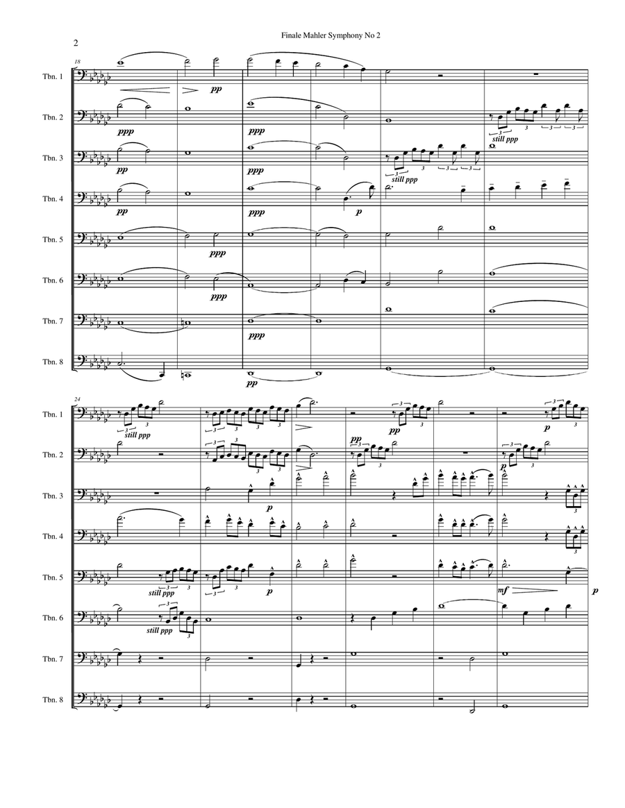 Symphony No. 2 Finale Choral Excerpt Trombone Ensemble Score scores gallery preview page 3