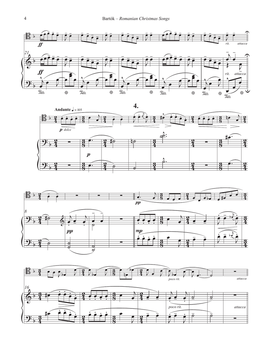 Romanian Christmas Songs for Trombone and Piano Piano Accompaniment scores gallery preview page 3