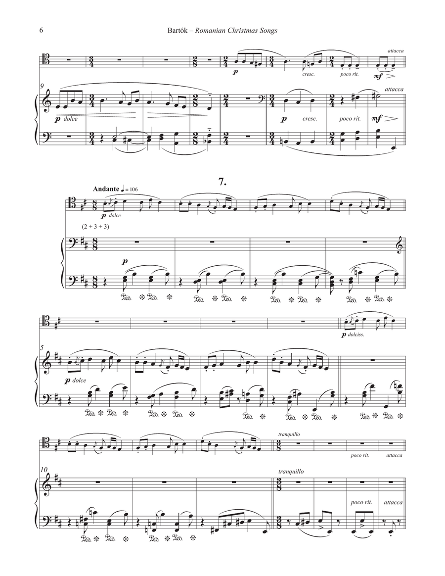 Romanian Christmas Songs for Trombone and Piano Piano Accompaniment scores gallery preview page 4