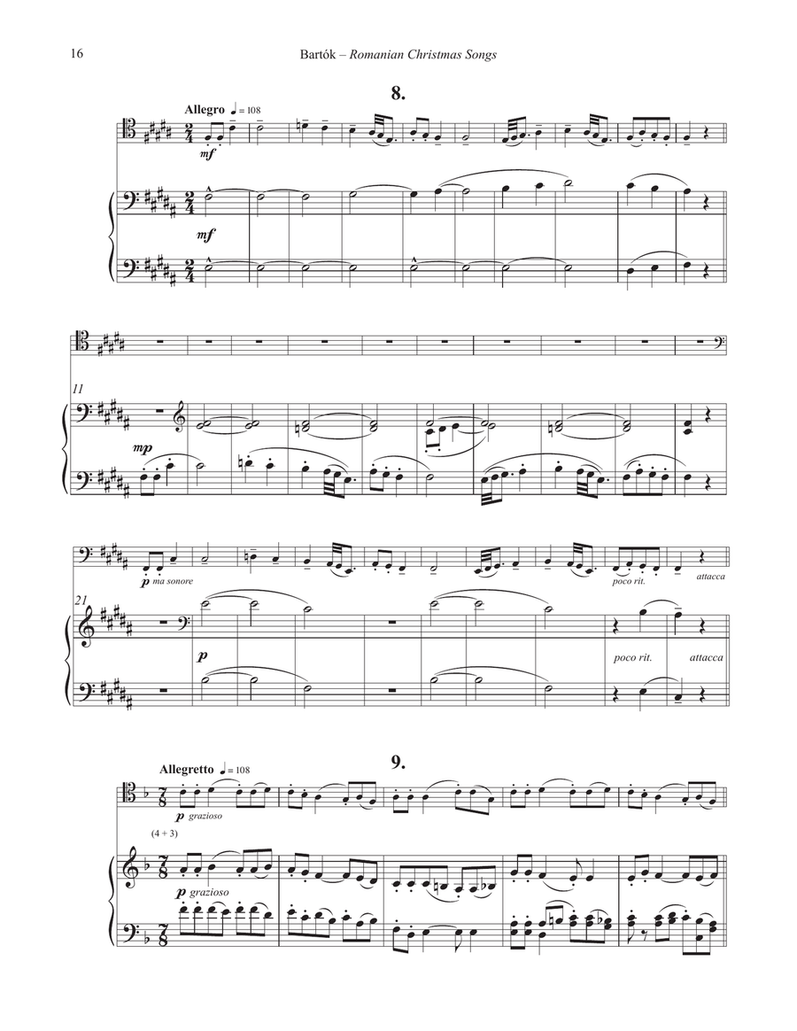 Romanian Christmas Songs for Trombone and Piano Piano Accompaniment scores gallery preview page 8