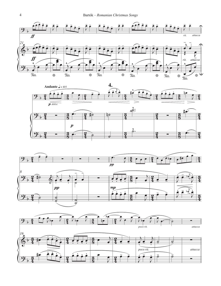 Romanian Christmas Songs for Euphonium and Piano Euphonium scores gallery preview page 3