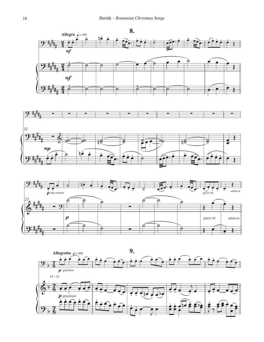 Romanian Christmas Songs for Euphonium and Piano Euphonium scores gallery preview page 8