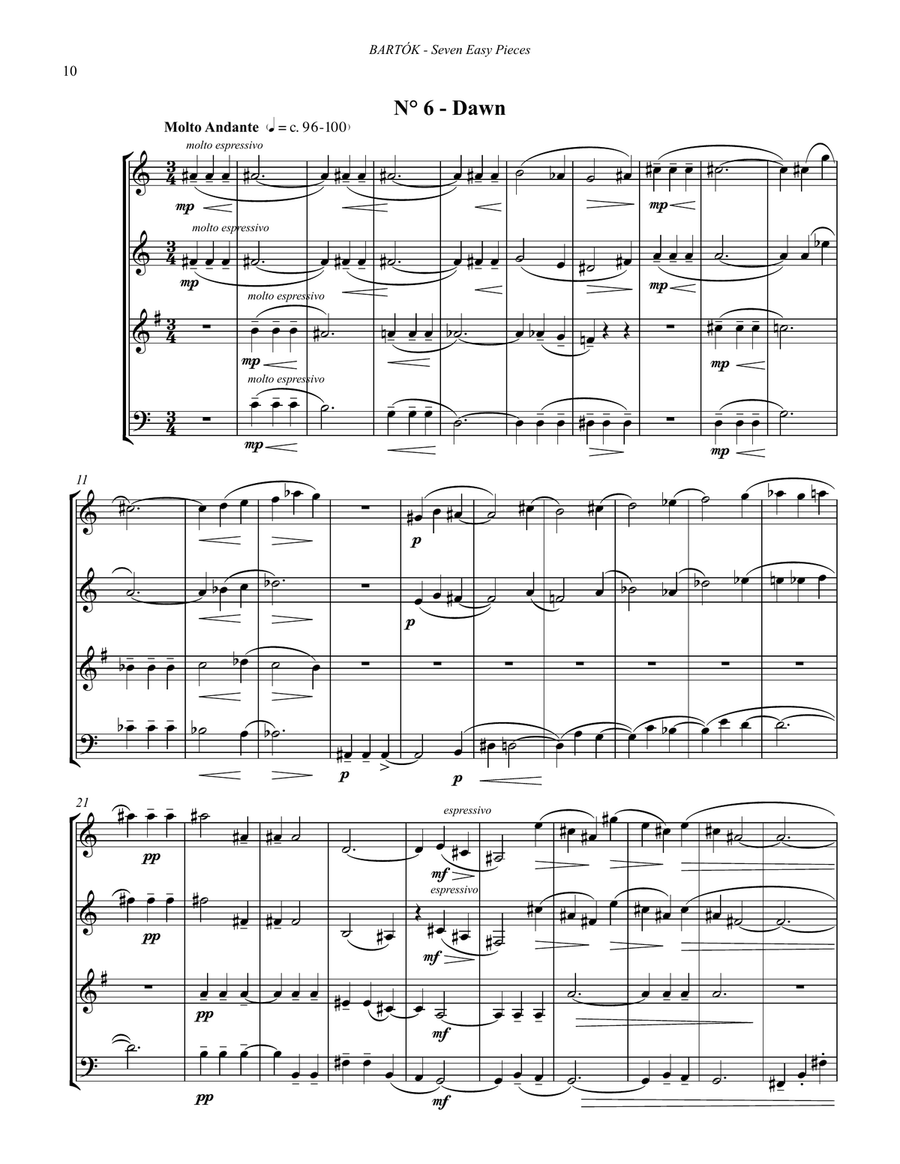 Seven Easy Pieces for Brass Quartet Brass Quartet scores gallery preview page 7