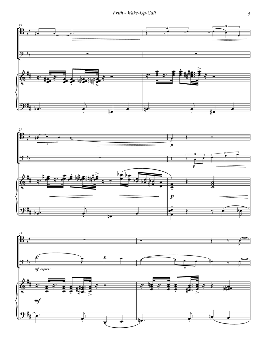 WAKE-UP-CALL for Tenor & Bass Trombone with Piano Trombone scores gallery preview page 3