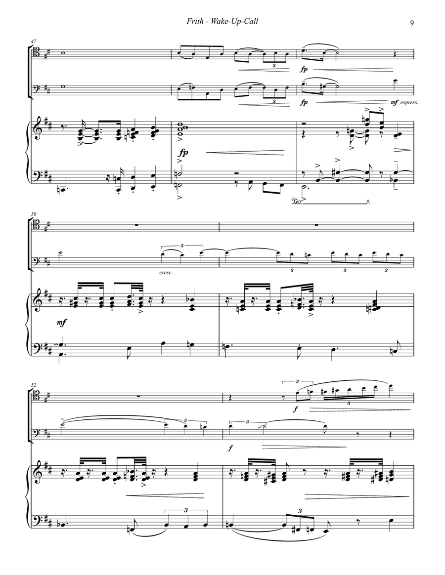 WAKE-UP-CALL for Tenor & Bass Trombone with Piano Trombone scores gallery preview page 4