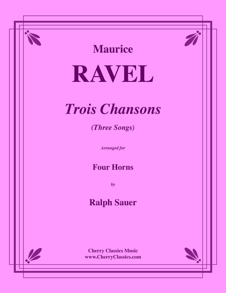 Trois Chansons for Horn Quartet French Horn Quartet scores gallery preview page 1