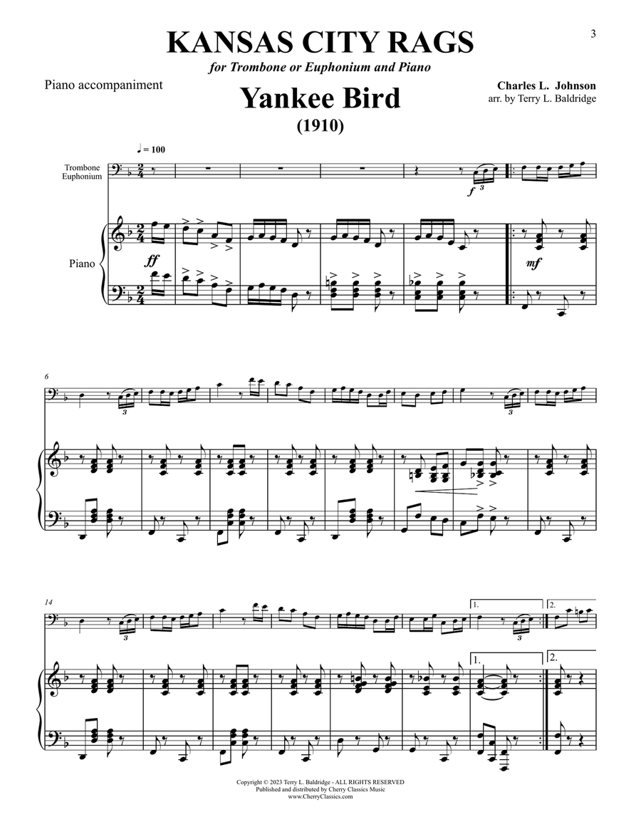 Great American Rags for Trombone or Euphonium & Piano Volume IV Euphonium scores gallery preview page 4