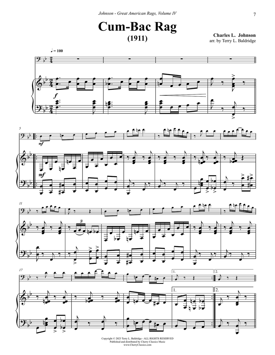 Great American Rags for Trombone or Euphonium & Piano Volume IV Euphonium scores gallery preview page 5