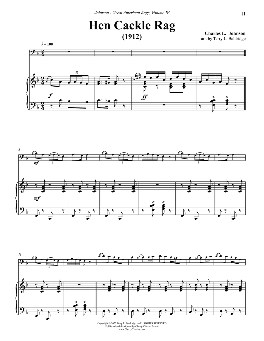 Great American Rags for Trombone or Euphonium & Piano Volume IV Euphonium scores gallery preview page 6
