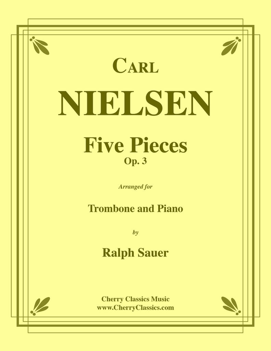 Five Pieces, Op. 3 for Trombone and Piano Piano Accompaniment scores gallery preview page 1