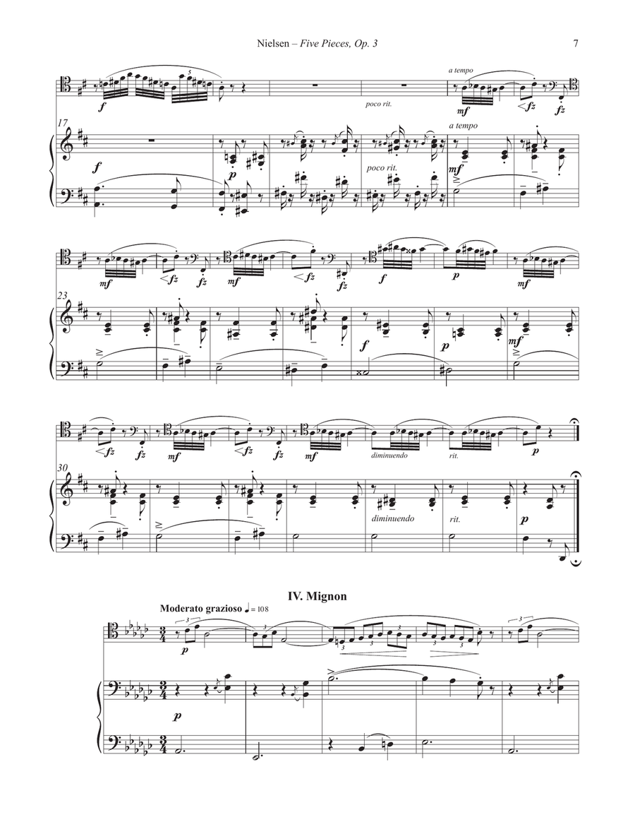 Five Pieces, Op. 3 for Trombone and Piano Piano Accompaniment scores gallery preview page 5