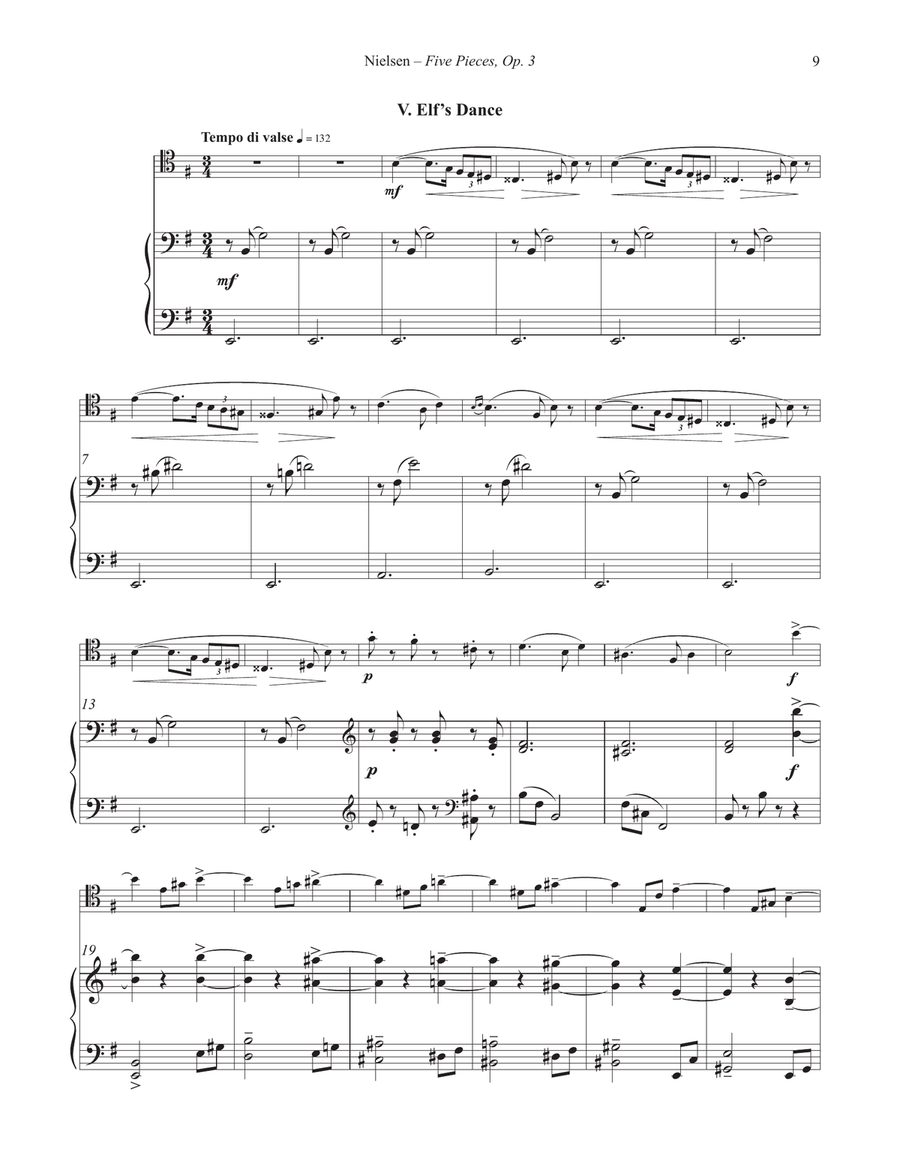 Five Pieces, Op. 3 for Trombone and Piano Piano Accompaniment scores gallery preview page 6