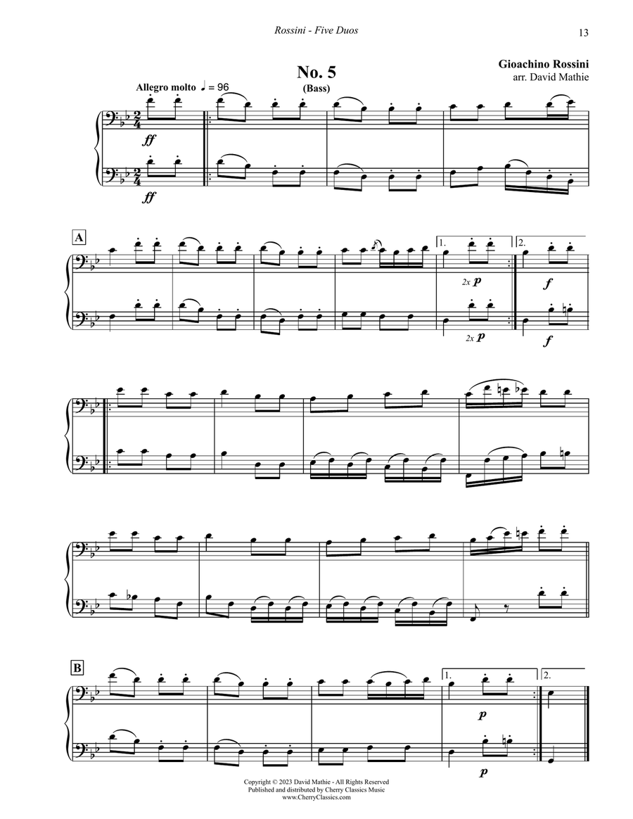 5 Duos in 3 Clefs for Trombones Brass Duet scores gallery preview page 9
