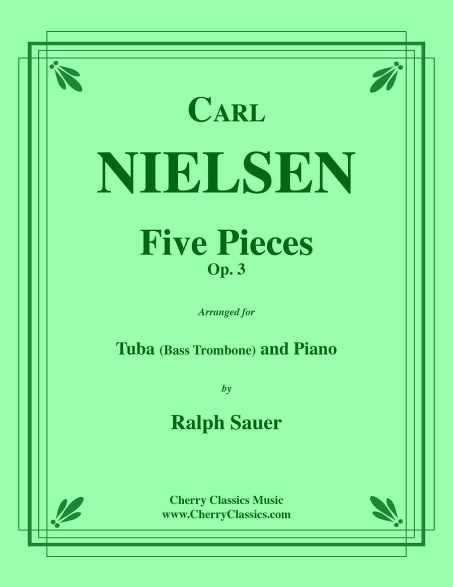 Five Pieces, Op. 3 for Tuba or Bass Trombone and Piano Bass Trombone scores gallery preview page 1