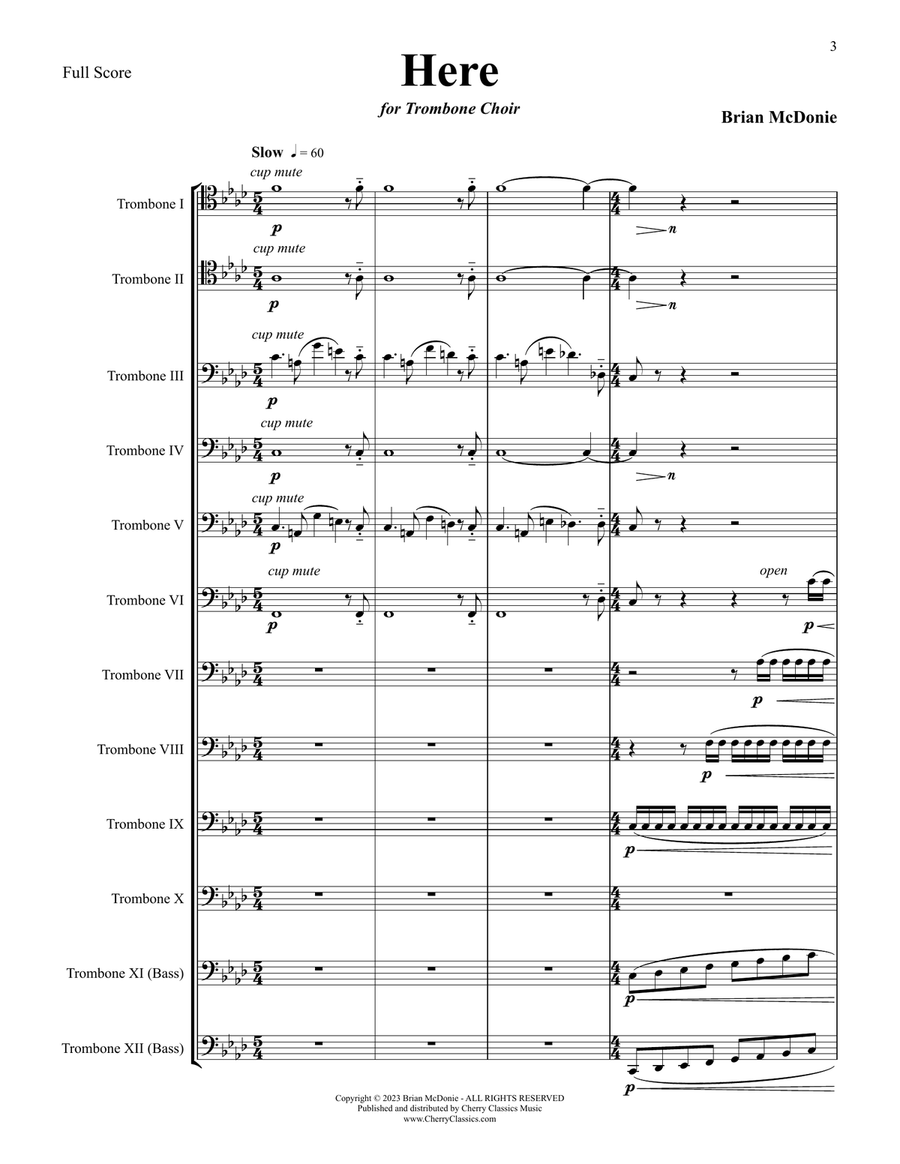 HERE for Trombone Choir HERE for Trombone Choir Trombone scores gallery preview page 3
