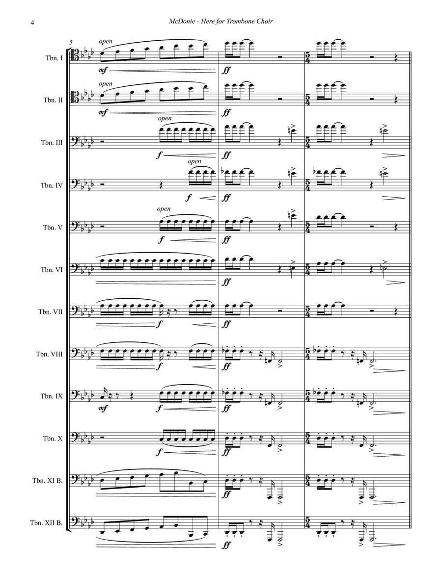 HERE for Trombone Choir HERE for Trombone Choir Trombone scores gallery preview page 4