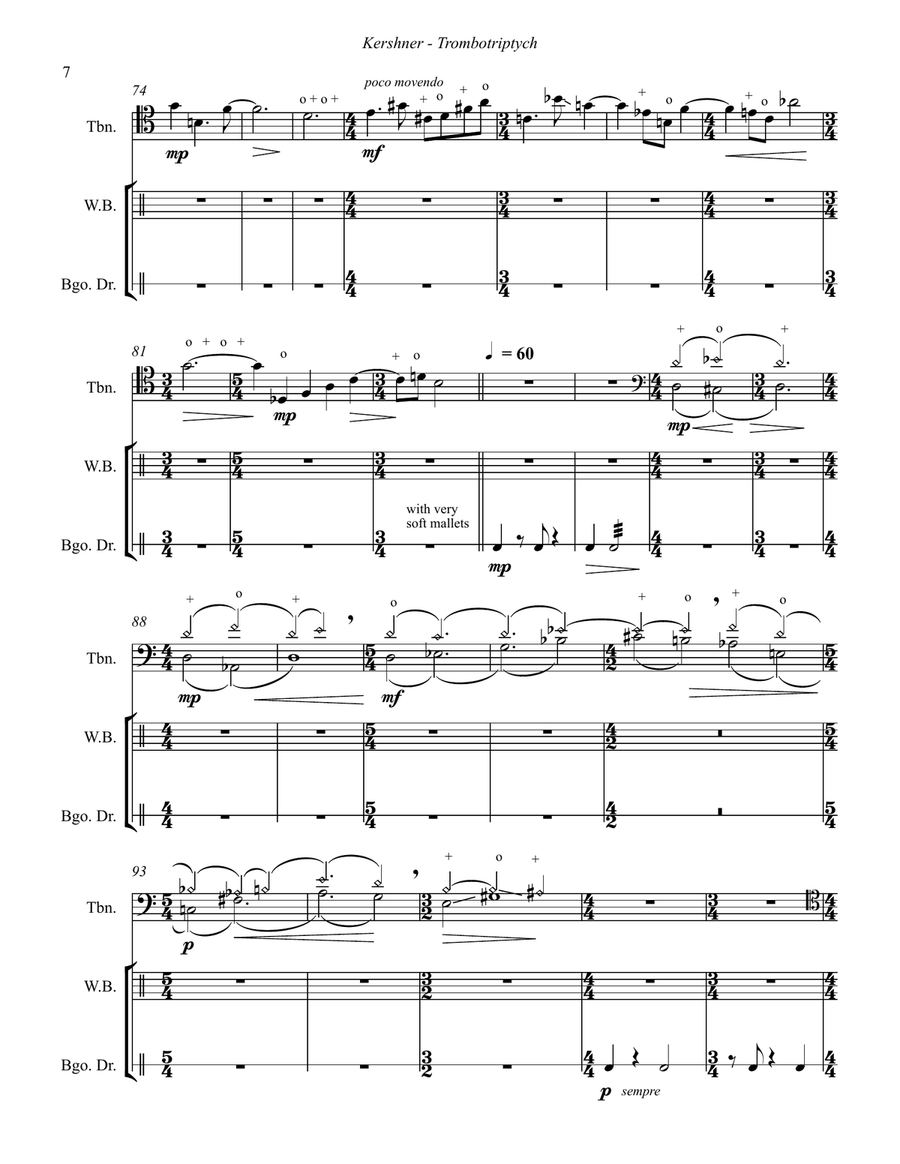Trombotriptych for solo Trombone and Percussion Percussion scores gallery preview page 6