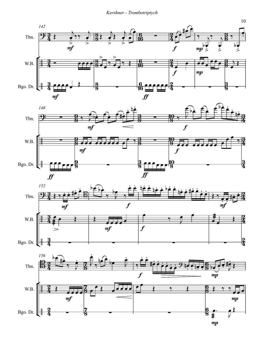 Trombotriptych for solo Trombone and Percussion Percussion scores gallery preview page 7