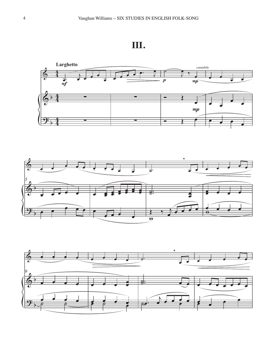 Six Studies in English Folksong for Horn and Piano Horn scores gallery preview page 4