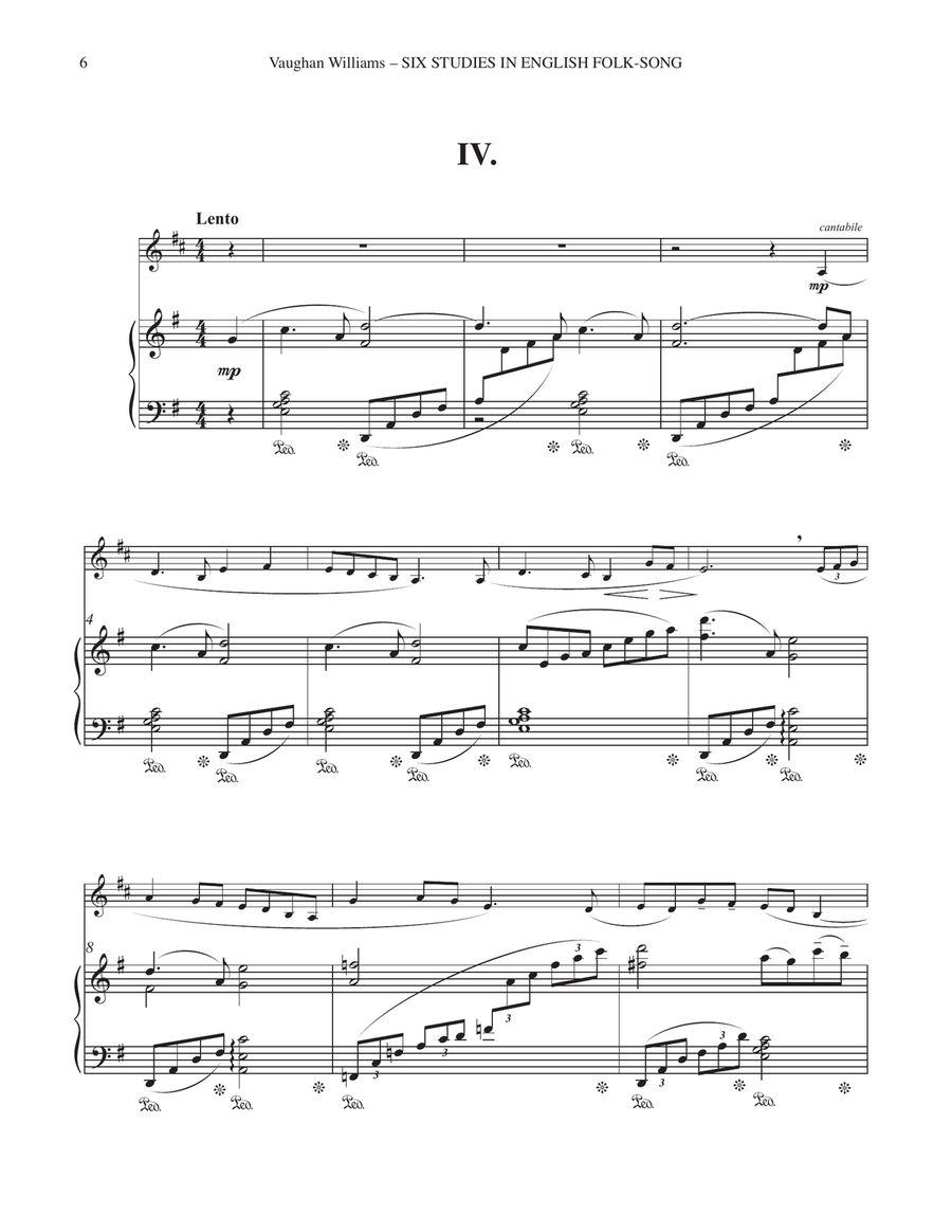 Six Studies in English Folksong for Horn and Piano Horn scores gallery preview page 5