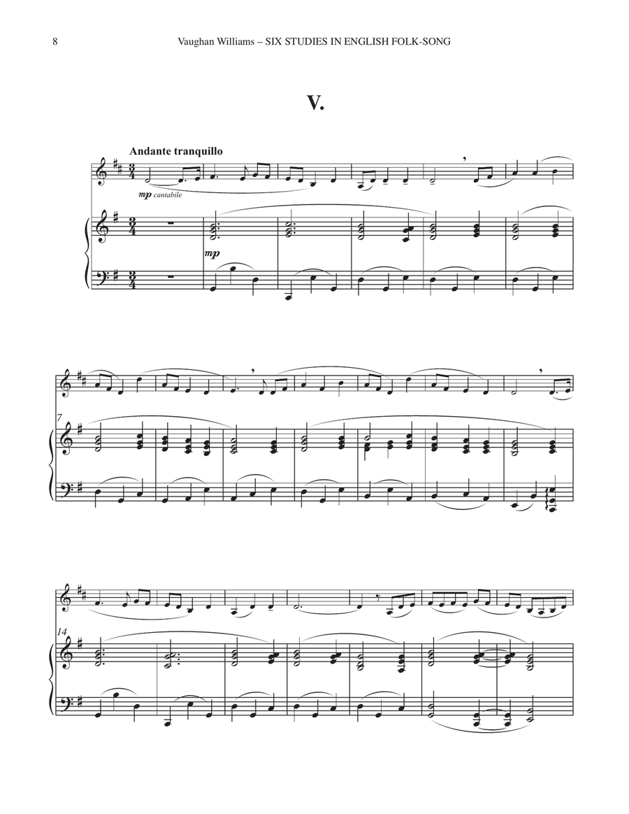 Six Studies in English Folksong for Horn and Piano Horn scores gallery preview page 6