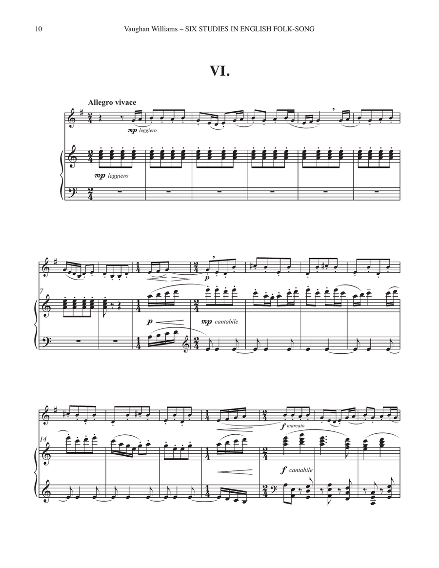 Six Studies in English Folksong for Horn and Piano Horn scores gallery preview page 7