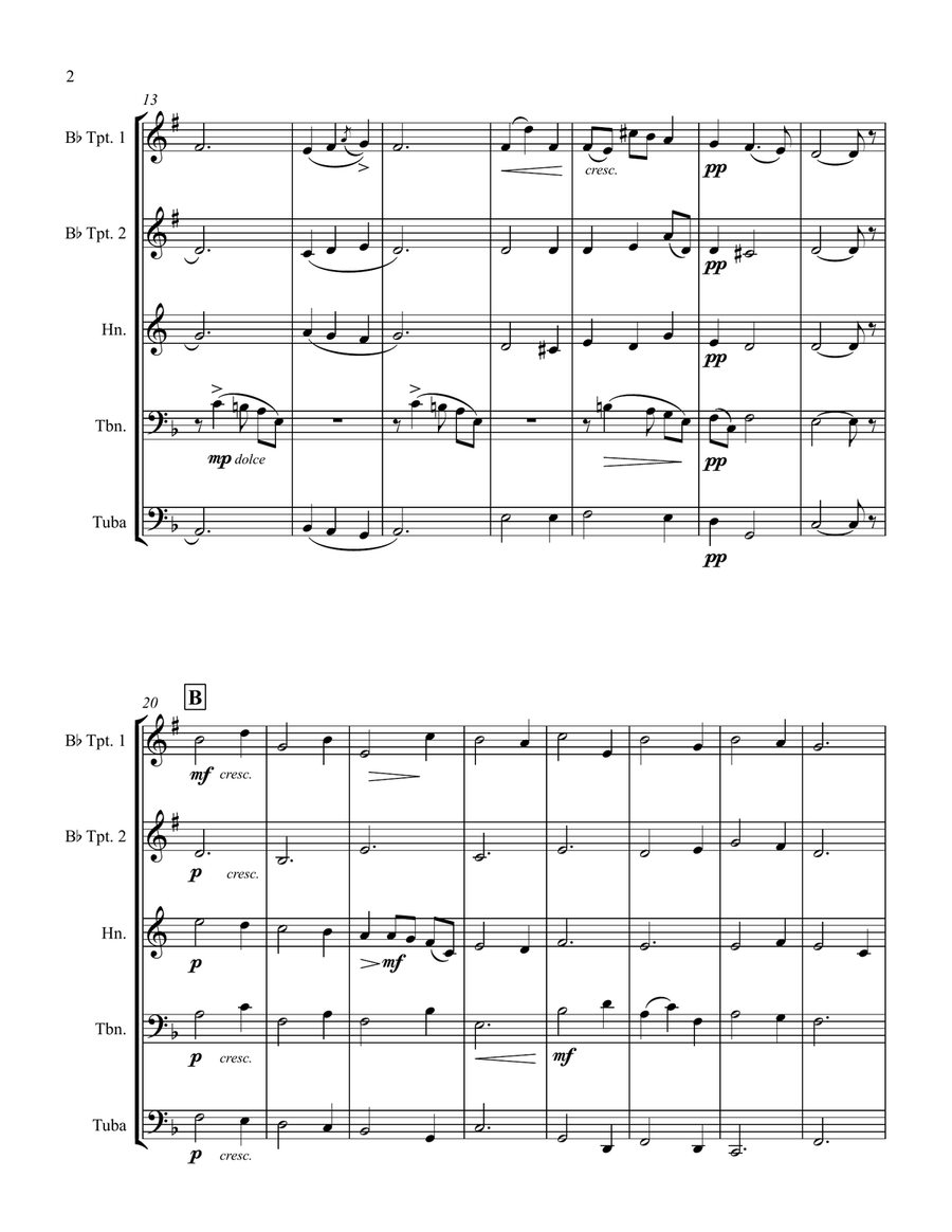 Intermezzo from Cavalleria Rusticana for Brass Quintet Brass Quintet scores gallery preview page 3