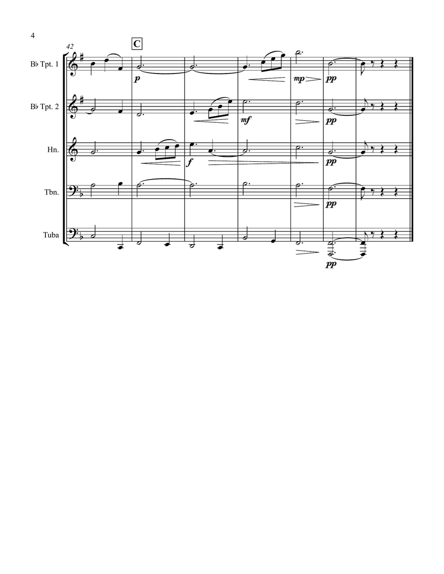 Intermezzo from Cavalleria Rusticana for Brass Quintet Brass Quintet scores gallery preview page 4