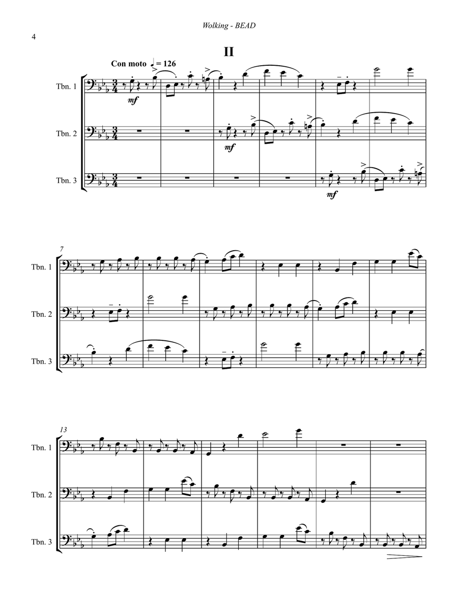 BEAD for Three Trombones Trombone Trio scores gallery preview page 3