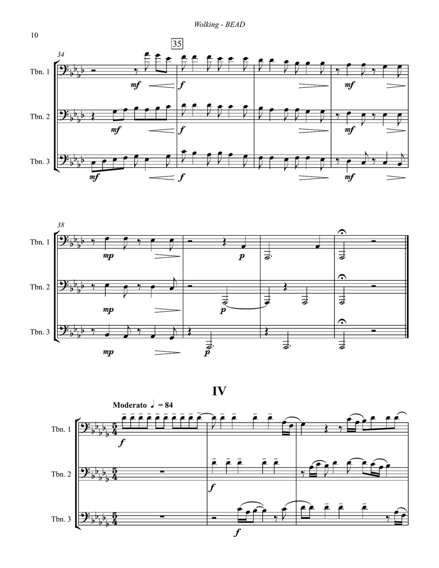 BEAD for Three Trombones Trombone Trio scores gallery preview page 5