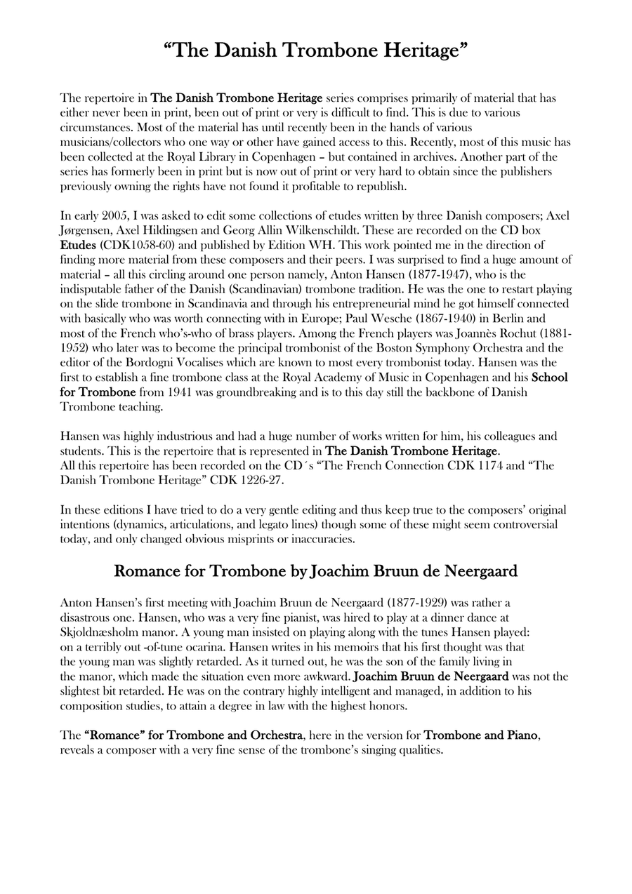 Romance, Op. 13 for Trombone and Piano Piano Accompaniment scores gallery preview page 2