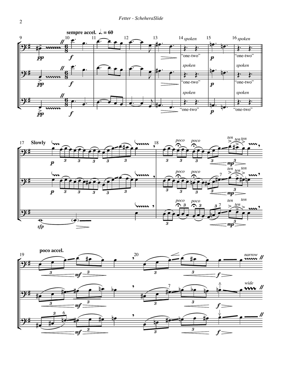 ScheheraSlide - The Impossible Joke for Three Trombones Trombone Trio scores gallery preview page 3