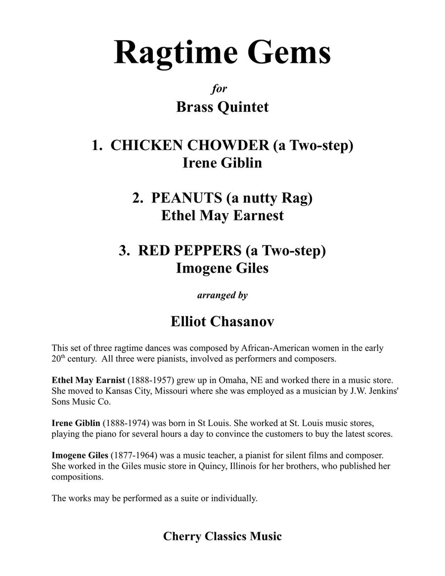 Ragtime Gems for Brass Quintet Brass Quintet scores gallery preview page 2
