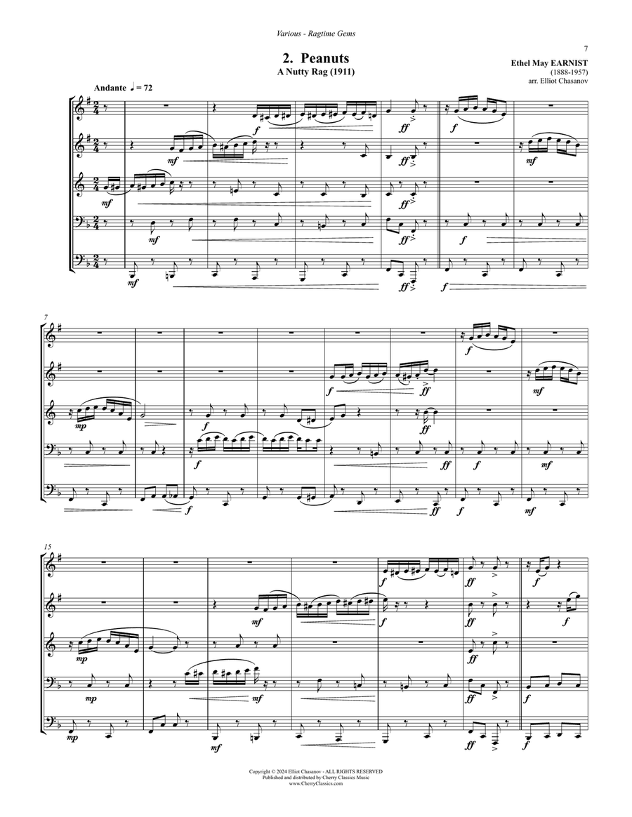 Ragtime Gems for Brass Quintet Brass Quintet scores gallery preview page 4