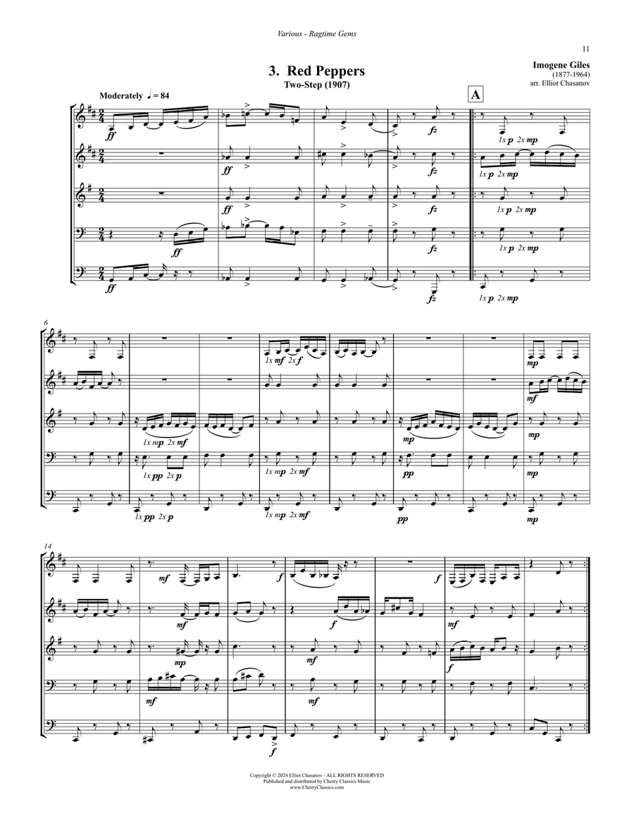 Ragtime Gems for Brass Quintet Brass Quintet scores gallery preview page 5