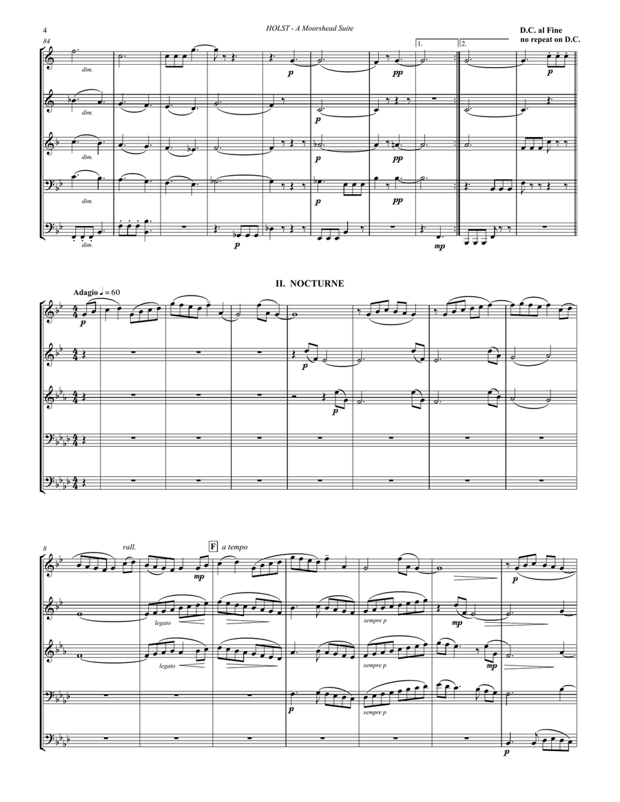A Moorside Suite for Brass Quintet Brass Quintet scores gallery preview page 4