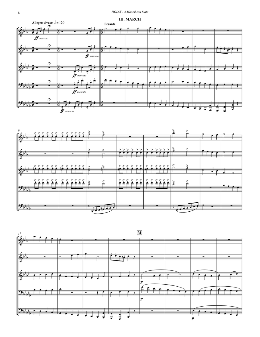 A Moorside Suite for Brass Quintet Brass Quintet scores gallery preview page 5