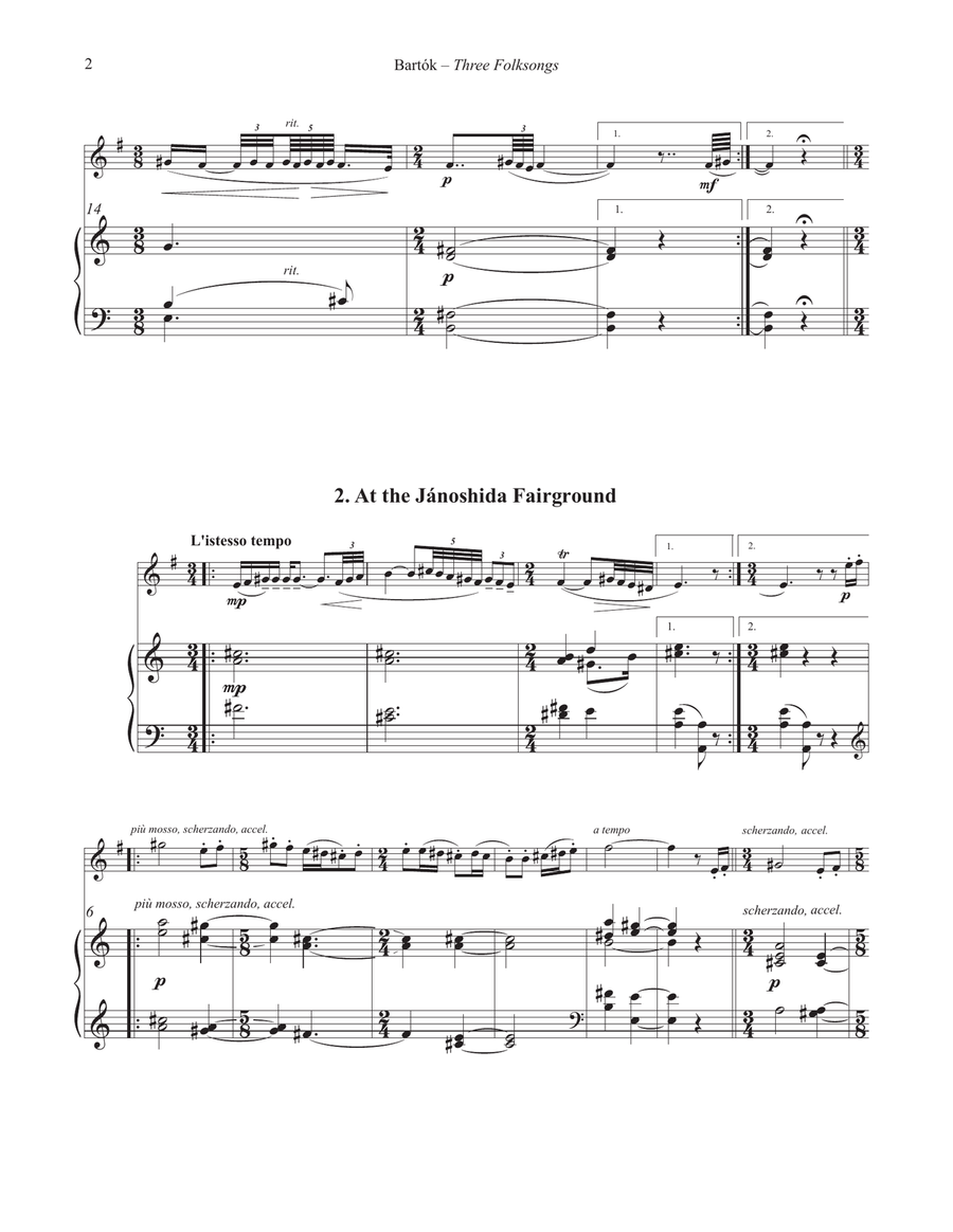 Three Folksongs for Horn and Piano Horn scores gallery preview page 3