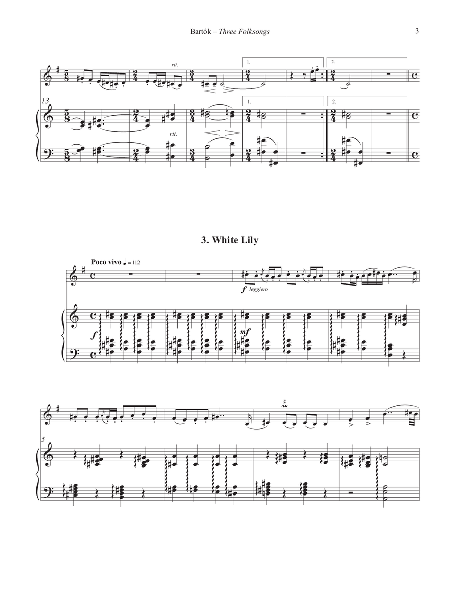 Three Folksongs for Horn and Piano Horn scores gallery preview page 4
