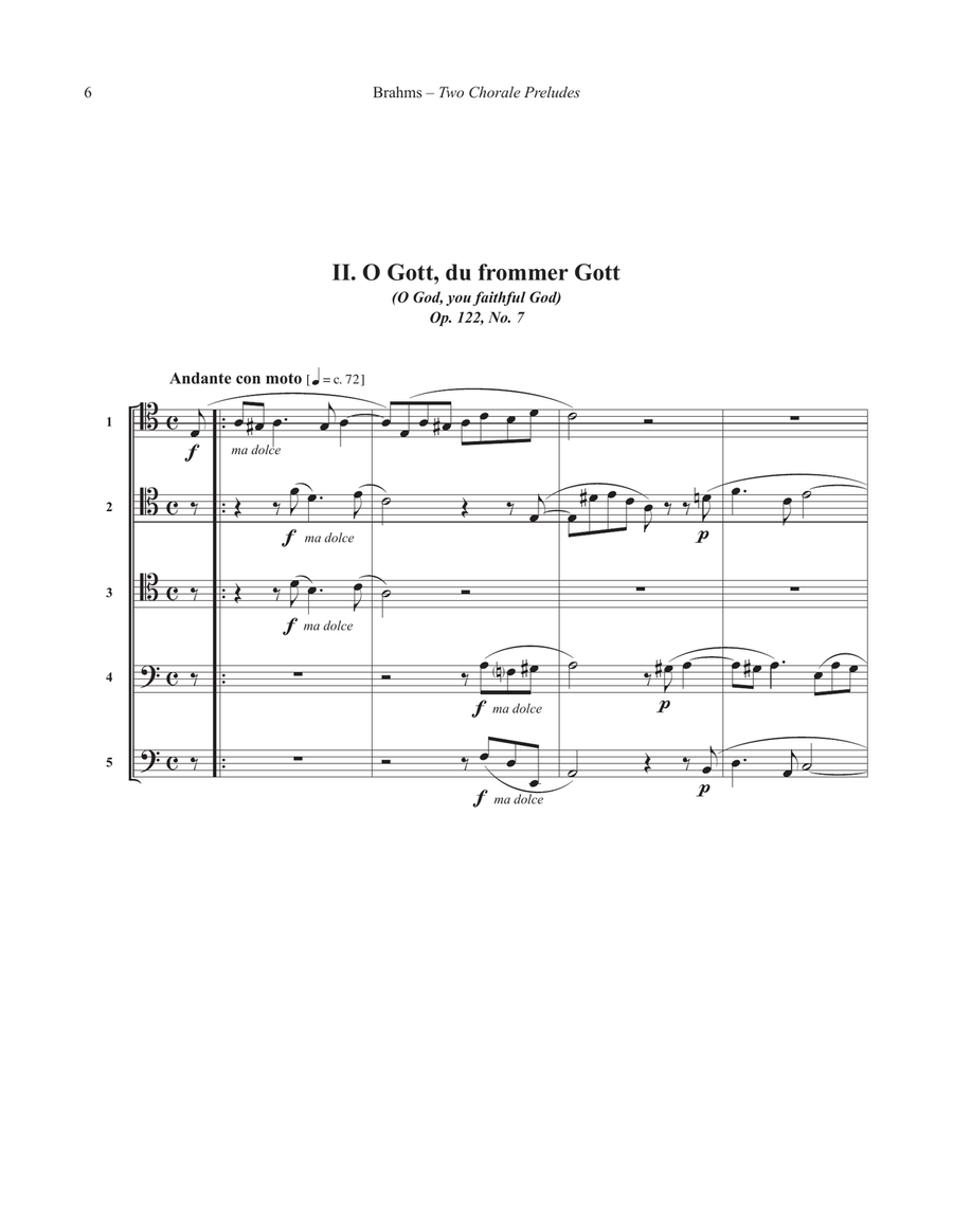 Two Chorale Preludes from Op. 122 for Five Trombones Score scores gallery preview page 4