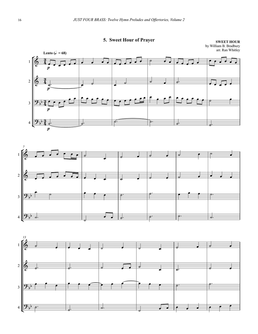 Twelve Hymn Preludes and Offertories for 4-part Brass Ensemble, Volume 2 4-Part scores gallery preview page 6