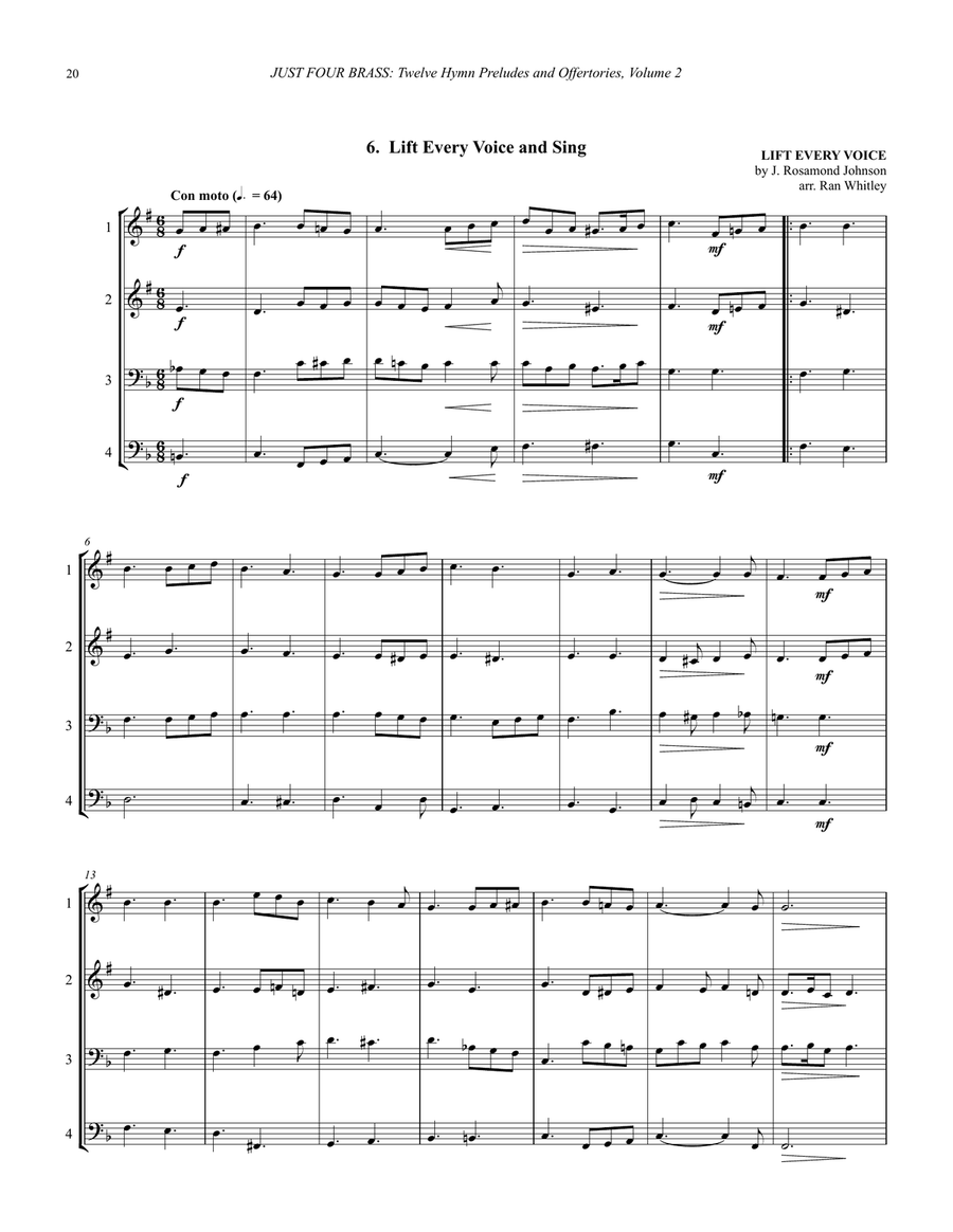 Twelve Hymn Preludes and Offertories for 4-part Brass Ensemble, Volume 2 4-Part scores gallery preview page 7