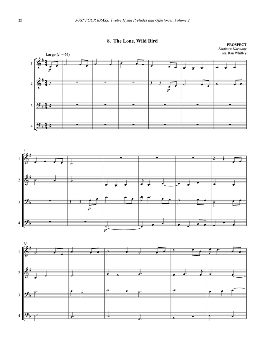 Twelve Hymn Preludes and Offertories for 4-part Brass Ensemble, Volume 2 4-Part scores gallery preview page 9