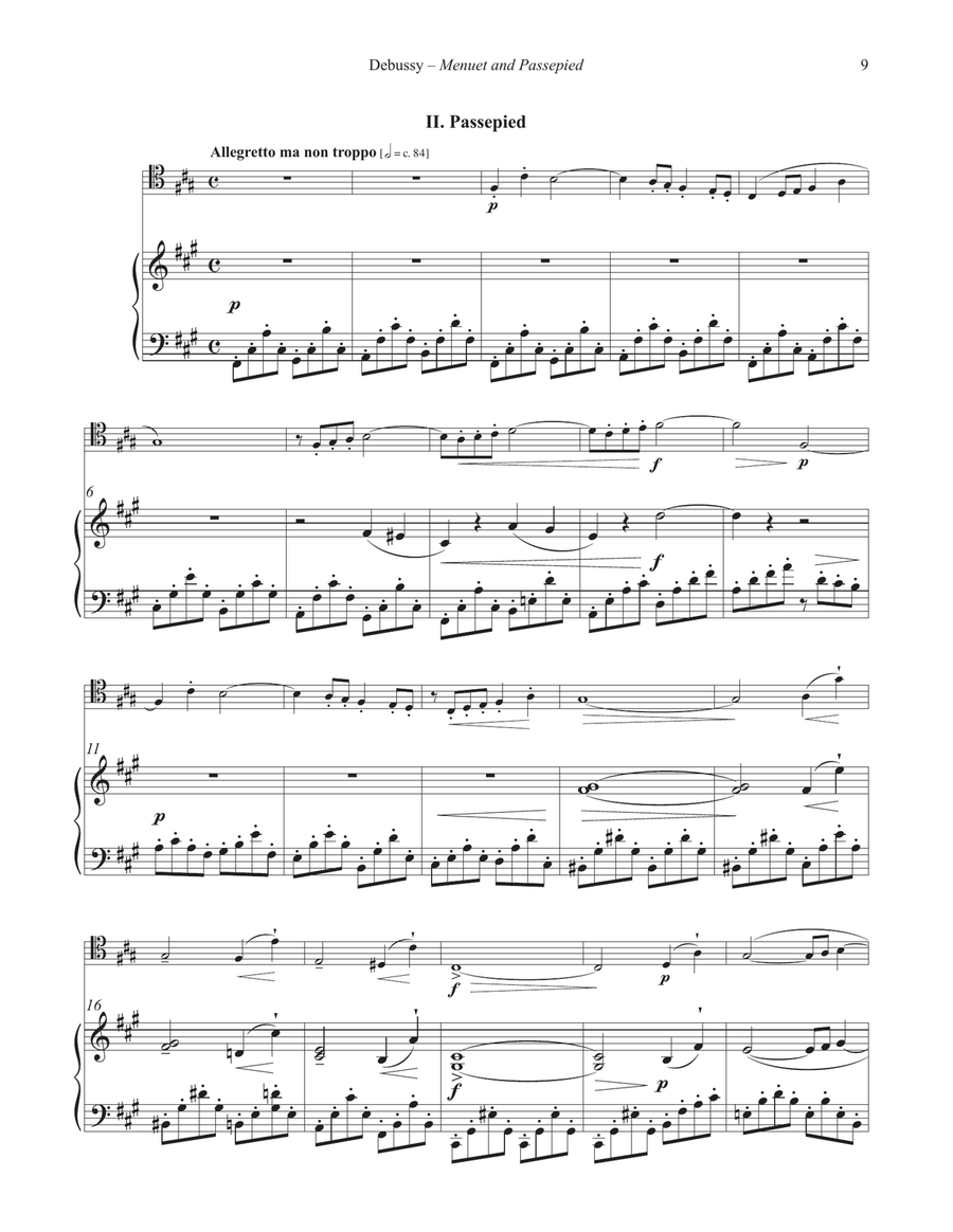 Menuet and Passepied for Trombone and Piano Piano Accompaniment scores gallery preview page 3