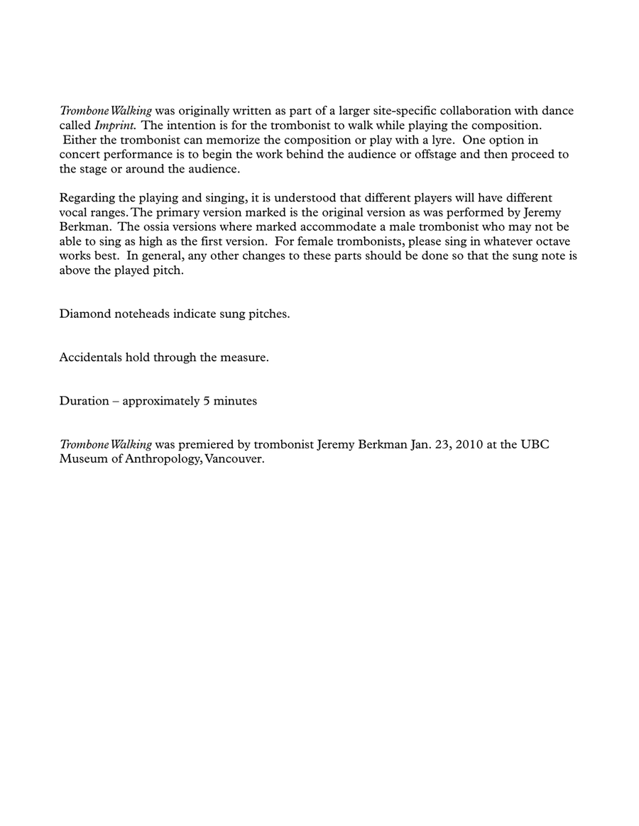 Trombone Walking for Solo Trombone Trombone Solo scores gallery preview page 4
