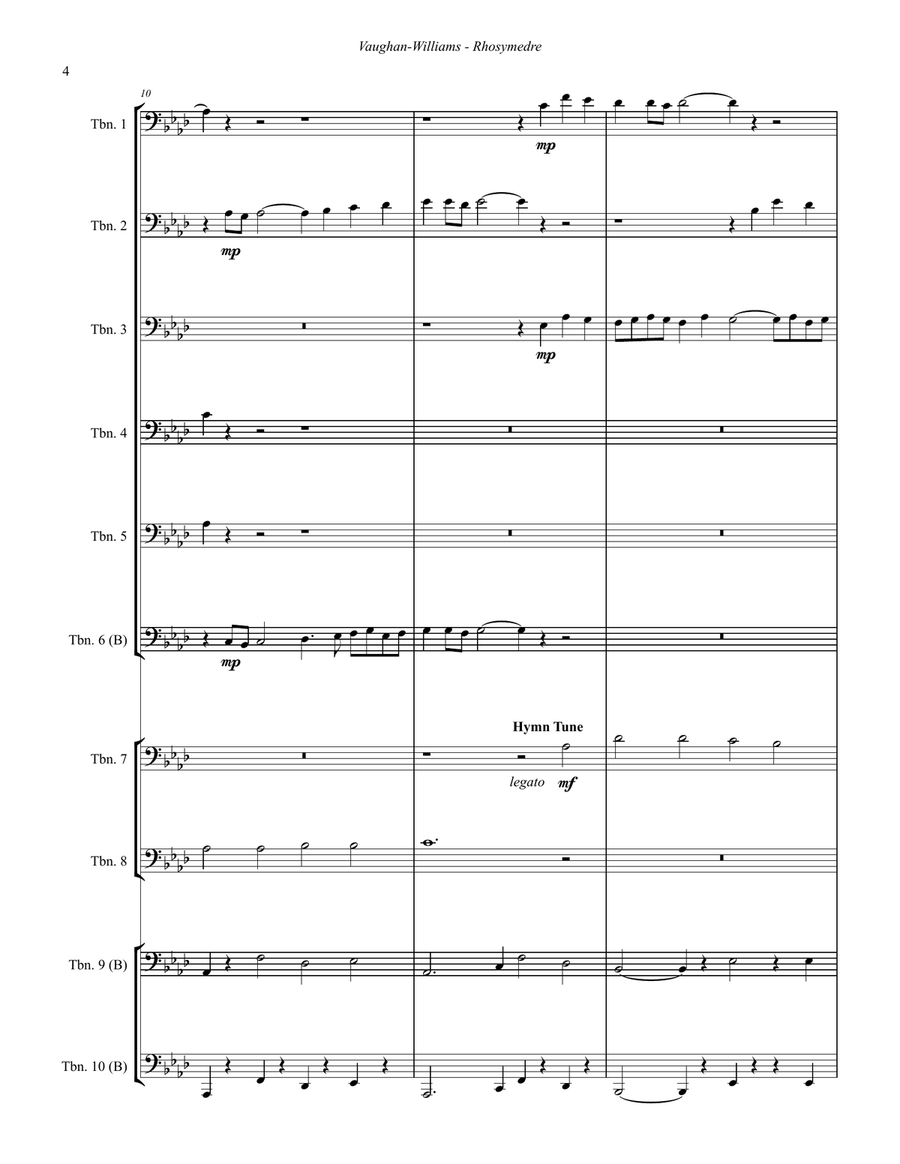 Rhosymedre for Trombone Choir Trombone scores gallery preview page 3