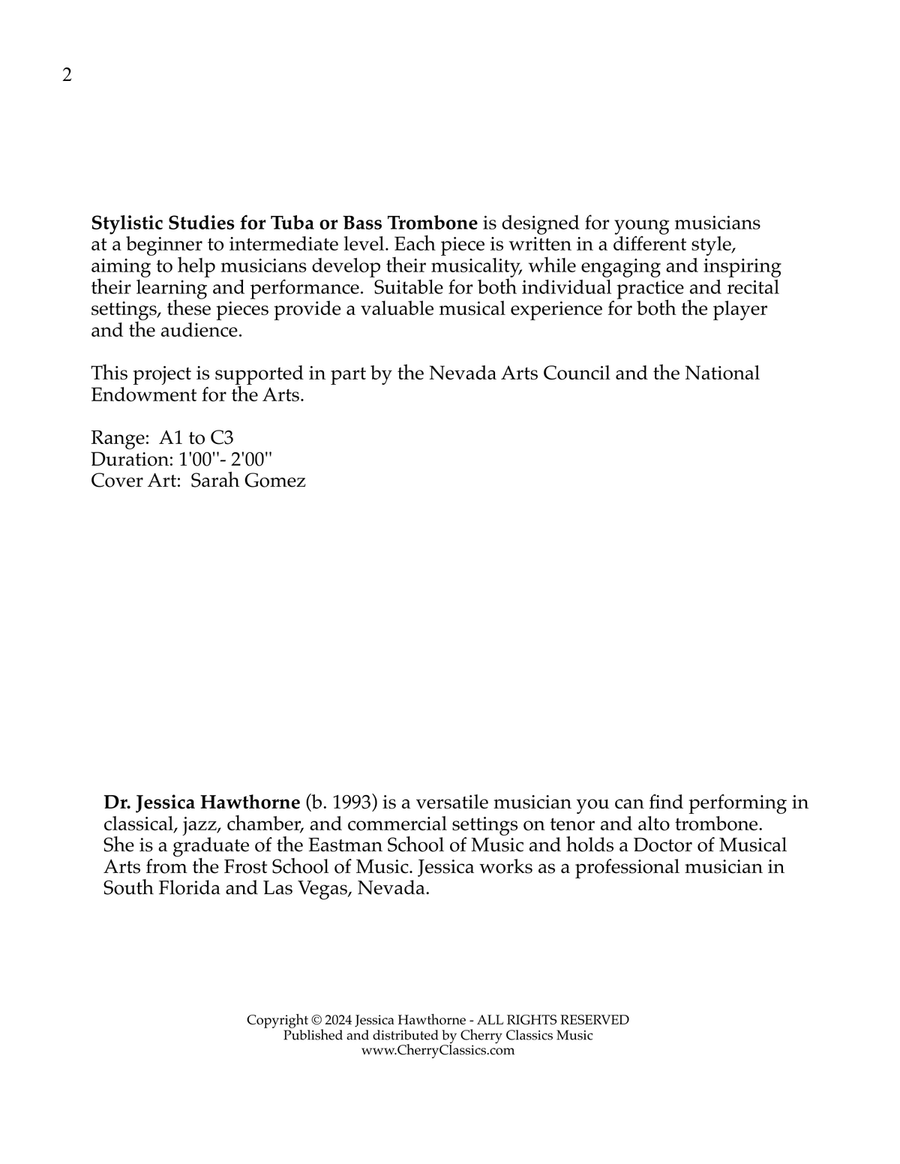 12 Stylistic Studies for Tuba or Bass Trombone Trombone scores gallery preview page 2