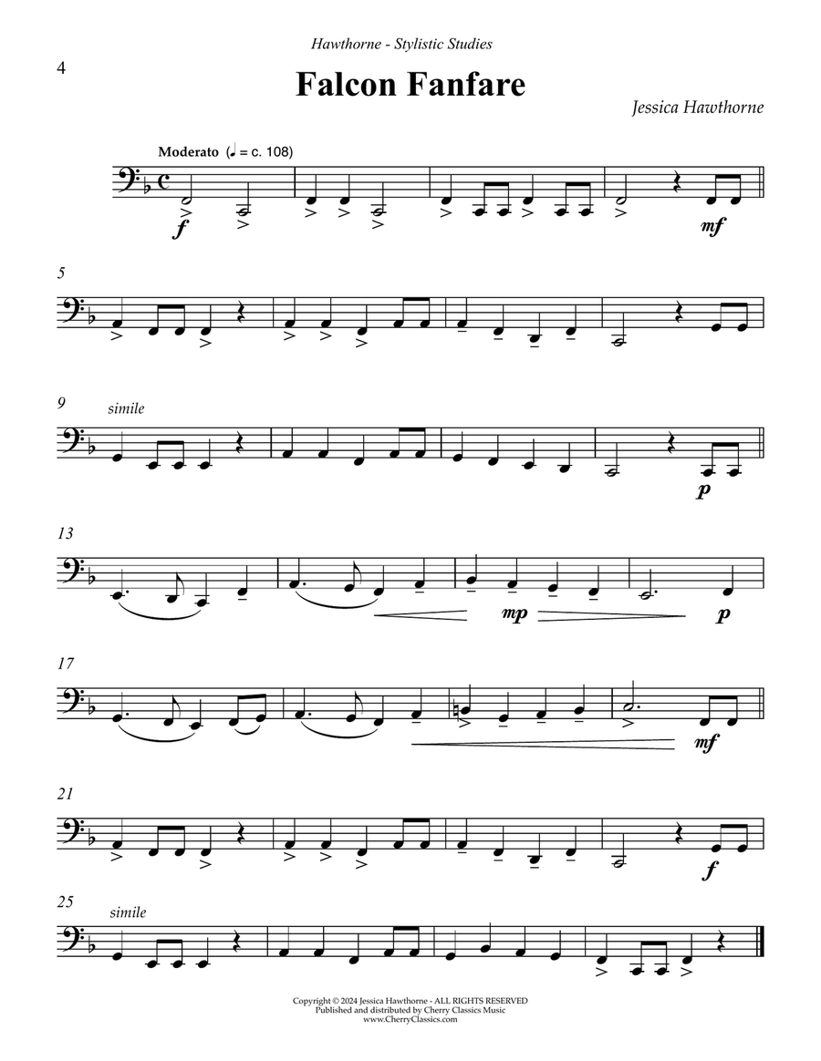 12 Stylistic Studies for Tuba or Bass Trombone Trombone scores gallery preview page 4