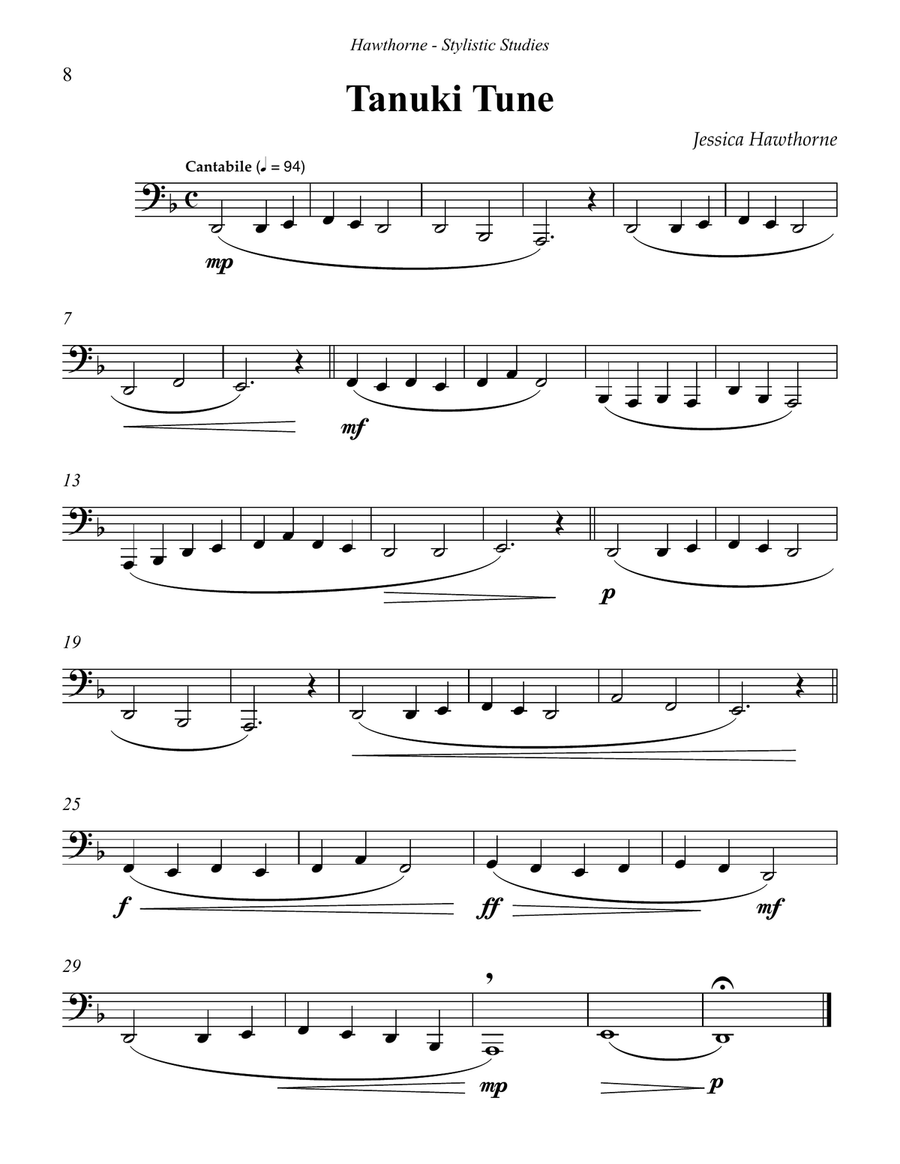 12 Stylistic Studies for Tuba or Bass Trombone Trombone scores gallery preview page 5