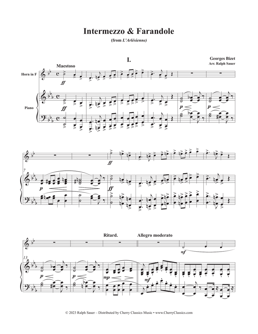 Intermezzo & Farandole for Horn and Piano Horn scores gallery preview page 2
